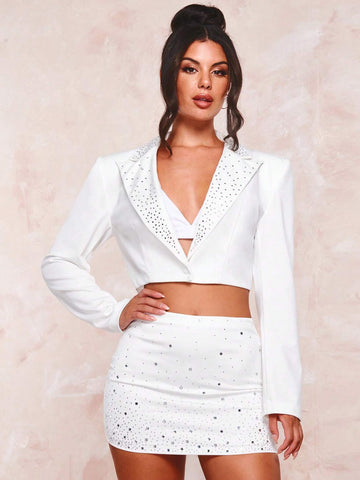BAE Rhinestone Detail Bodycon Skirt