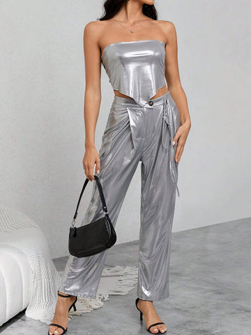 Metallic Bandana Tube Top & Pants