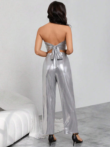 Metallic Bandana Tube Top & Pants
