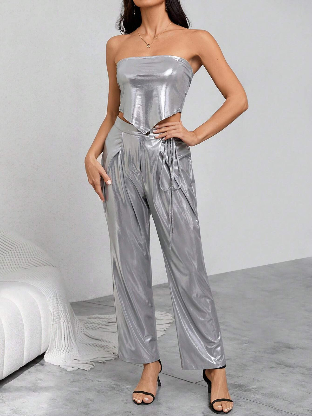 Metallic Bandana Tube Top & Pants