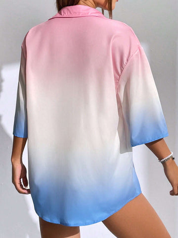 Ombre Drop Shoulder Shirt