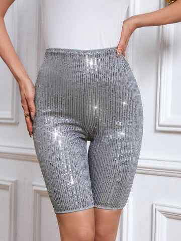 Sequin Biker Shorts