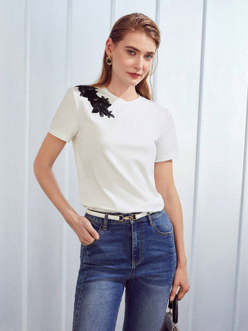 MOTF PREMIUM GUIPURE LACE T-SHIRT