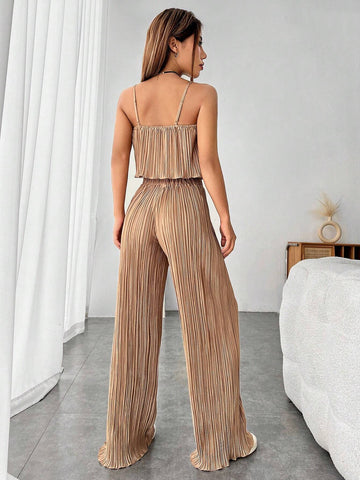 Lettuce Trim Cami Top & Wide Leg Pants