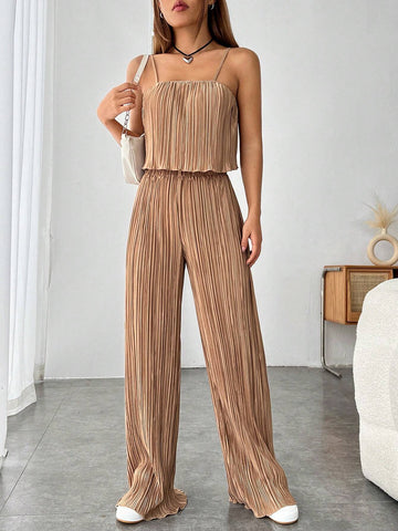 Lettuce Trim Cami Top & Wide Leg Pants