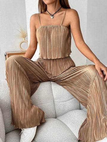 Lettuce Trim Cami Top & Wide Leg Pants