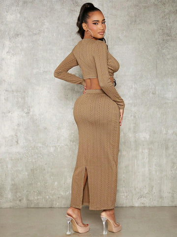 Twist Front Crop Top & Pencil Skirt