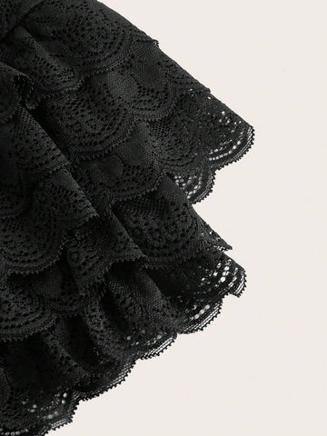 ICON Contrast Lace Ruffle Trim Shorts