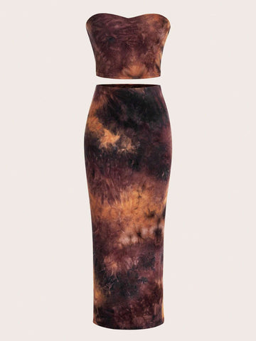 Tie Dye Tube Top & Skirt