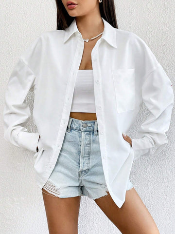 Letter Graphic Drop Shoulder Shirt