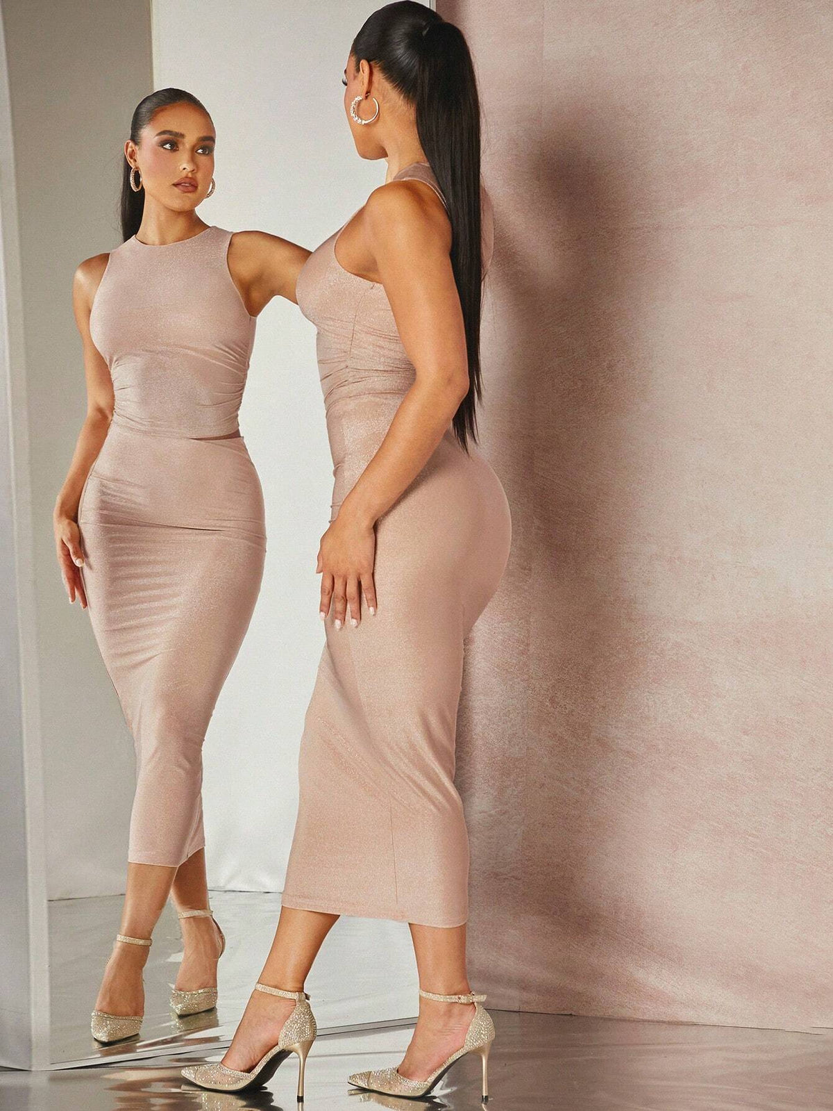 Solid Tank Top & Pencil Skirt