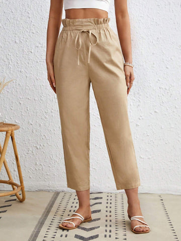 Paperbag Waist Knot Front Pants