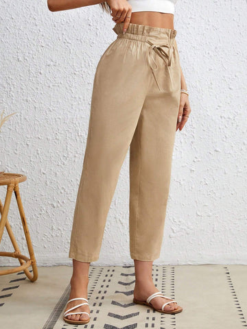Paperbag Waist Knot Front Pants