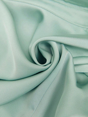 Twist Front Flounce Sleeve Satin Blouse