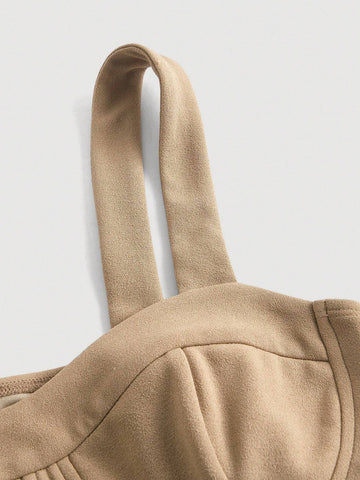 Solid Cami Top & Wide Leg Pants Without Blouse