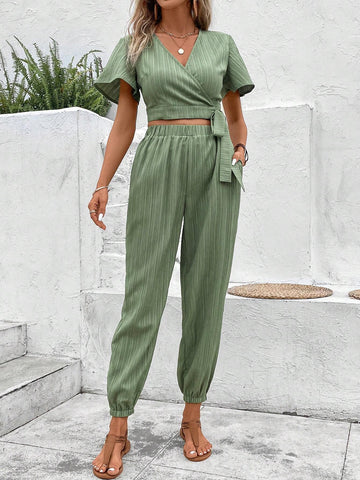 Solid Knot Side Wrap Top & Pants