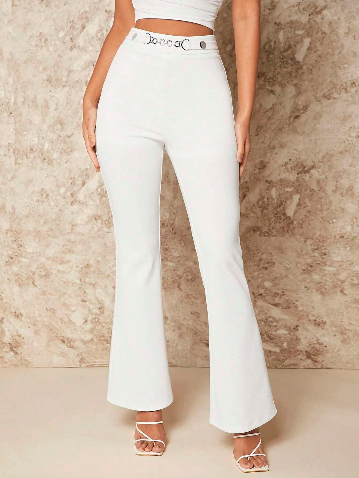 BAE Chain Detail Flare Leg Pants