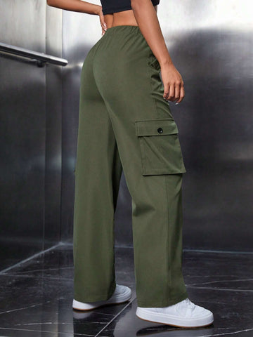 PETITE Flap Pocket Side Cargo Pants