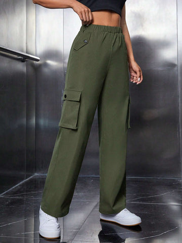 PETITE Flap Pocket Side Cargo Pants