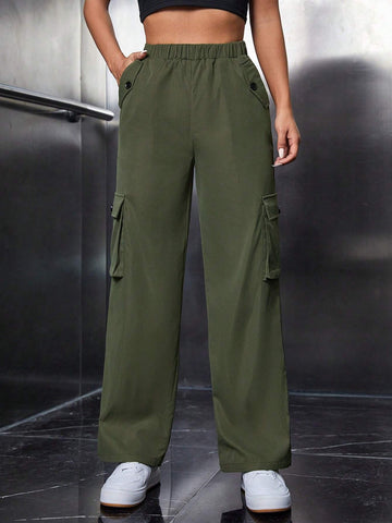 PETITE Flap Pocket Side Cargo Pants
