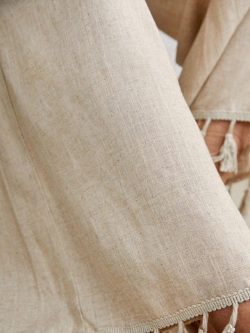 Solid Cami Top & Tassel Hem Wide Leg Pants