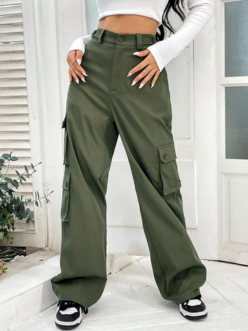 EZwear Flap Pocket Side Cargo Pants