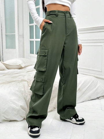 EZwear Flap Pocket Side Cargo Pants