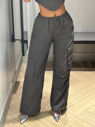Solid Bandana Tube Top & Cargo Pants