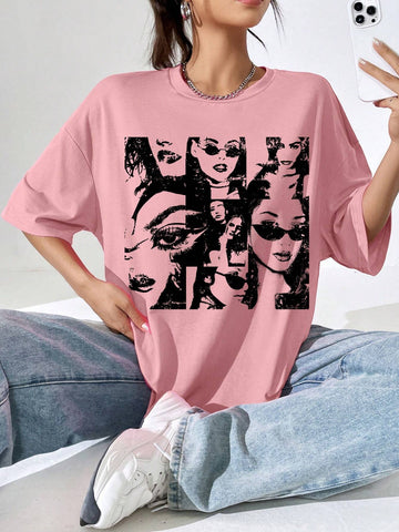 Figure Graphic Drop Shoulder Tee