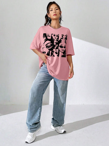 Figure Graphic Drop Shoulder Tee