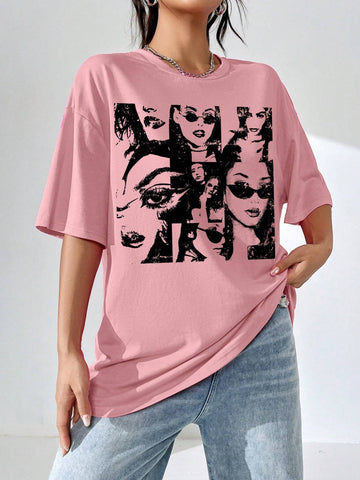 Figure Graphic Drop Shoulder Tee