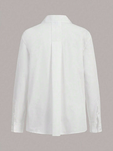 Solid Mock Neck Wrap Cross Shirt