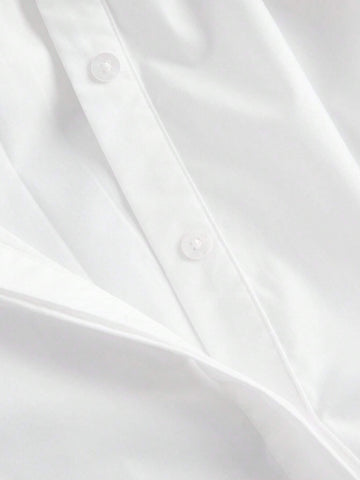 Solid Mock Neck Wrap Cross Shirt