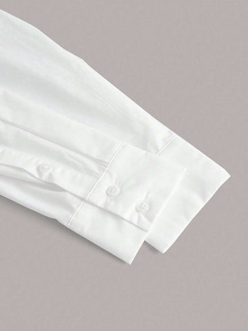 Solid Mock Neck Wrap Cross Shirt