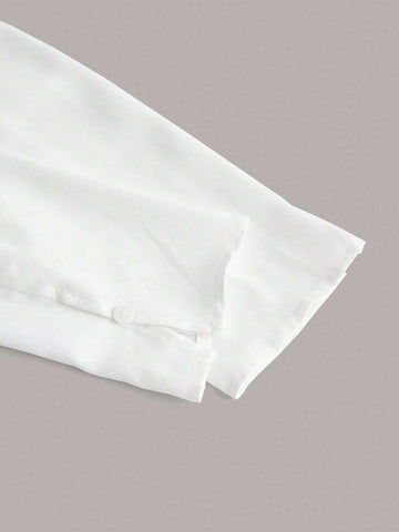 Solid Button Front Shirt