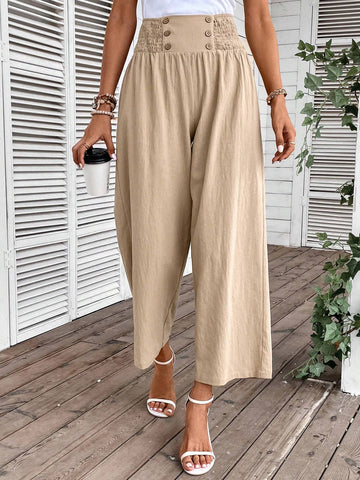 Double Breasted Wide Leg Pants