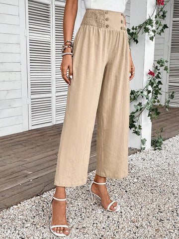 Double Breasted Wide Leg Pants