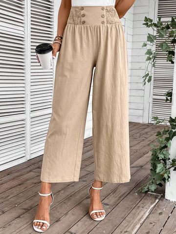 Double Breasted Wide Leg Pants