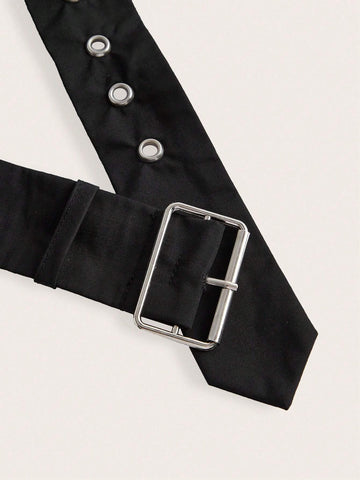 Solid Curved Hem Crop Blouse