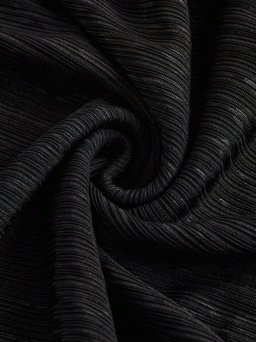 Asymmetrical Neck Crop Top & Split Thigh Skirt