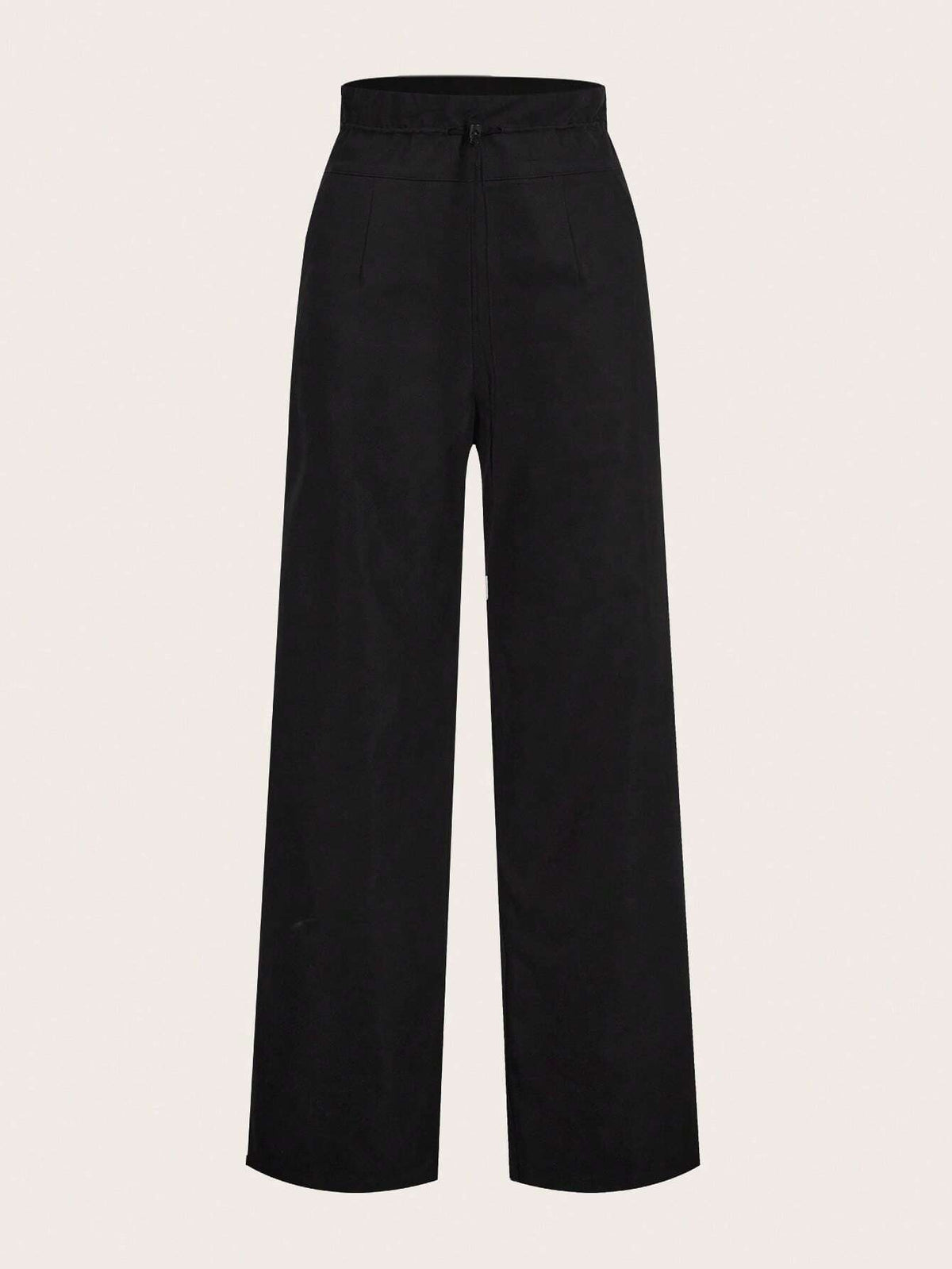 Solid Drawstring Waist Pants