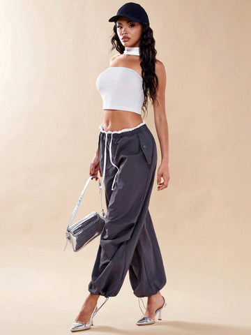 BAE Drawstring Slant Pocket Jogger Pants