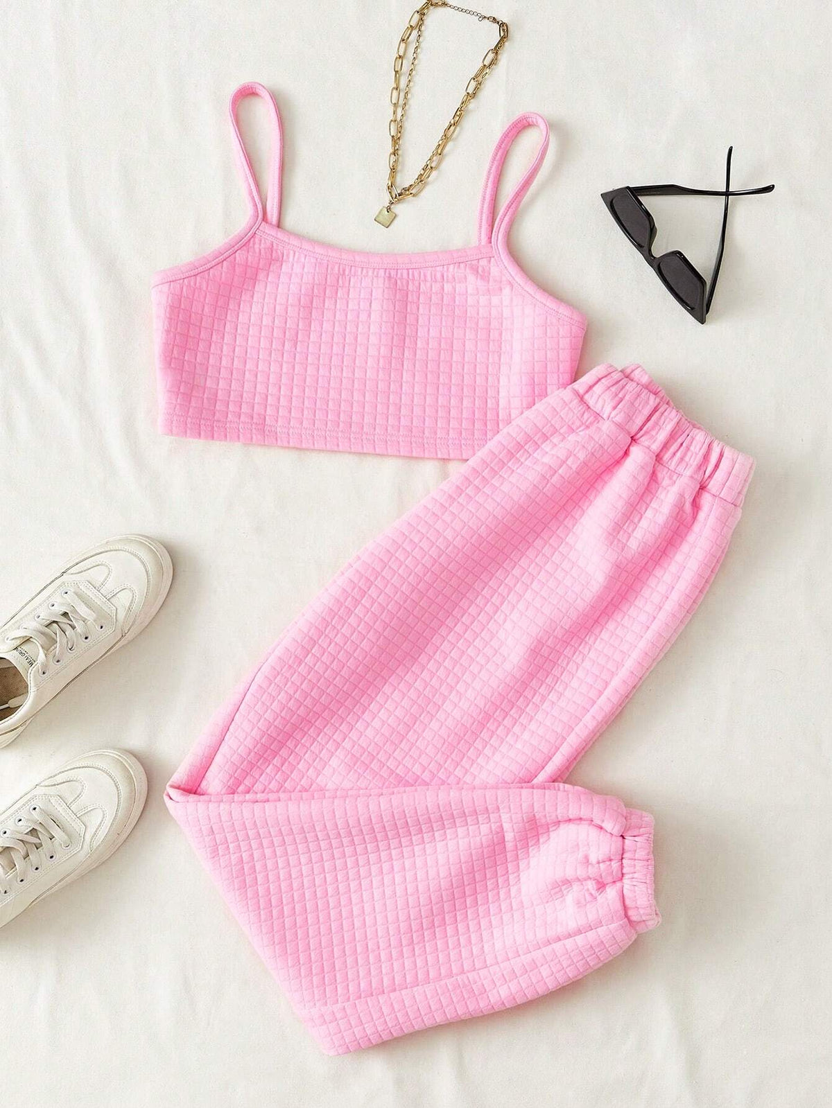 Dopamine Dressing Solid Cami Top & Sweatpants