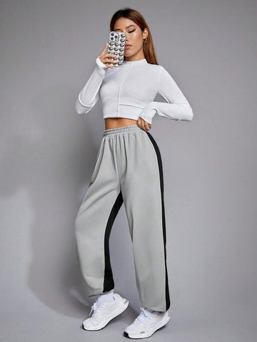 EZwear Two Tone Elastic Waist Sweatpants