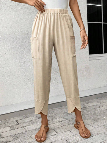 Dual Pocket Tulip Hem Pants