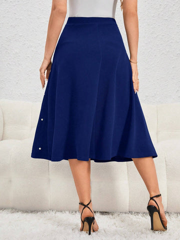 Pearls Beaded High Waist Skirt