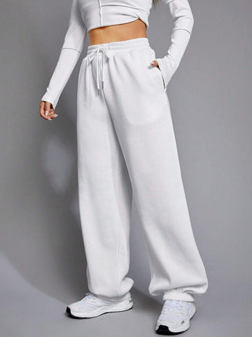 EZwear Solid Drawstring Waist Sweatpants