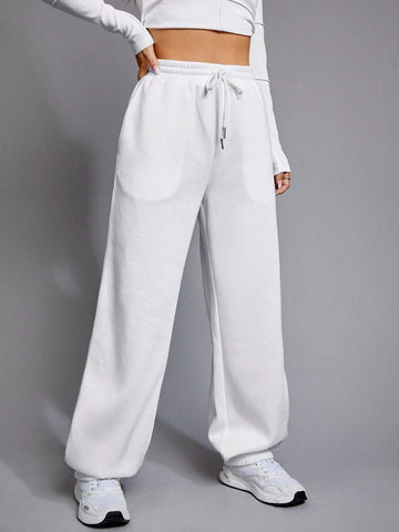 EZwear Solid Drawstring Waist Sweatpants