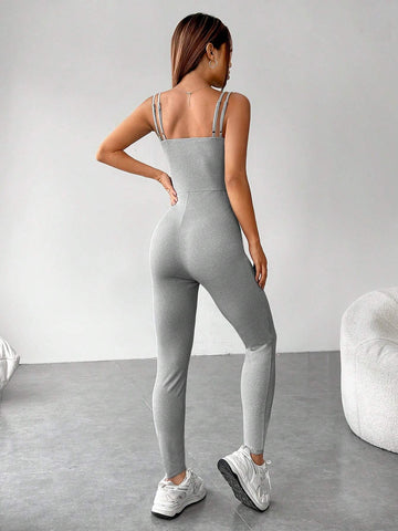 Solid Cami Unitard Jumpsuit