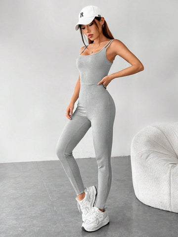 Solid Cami Unitard Jumpsuit